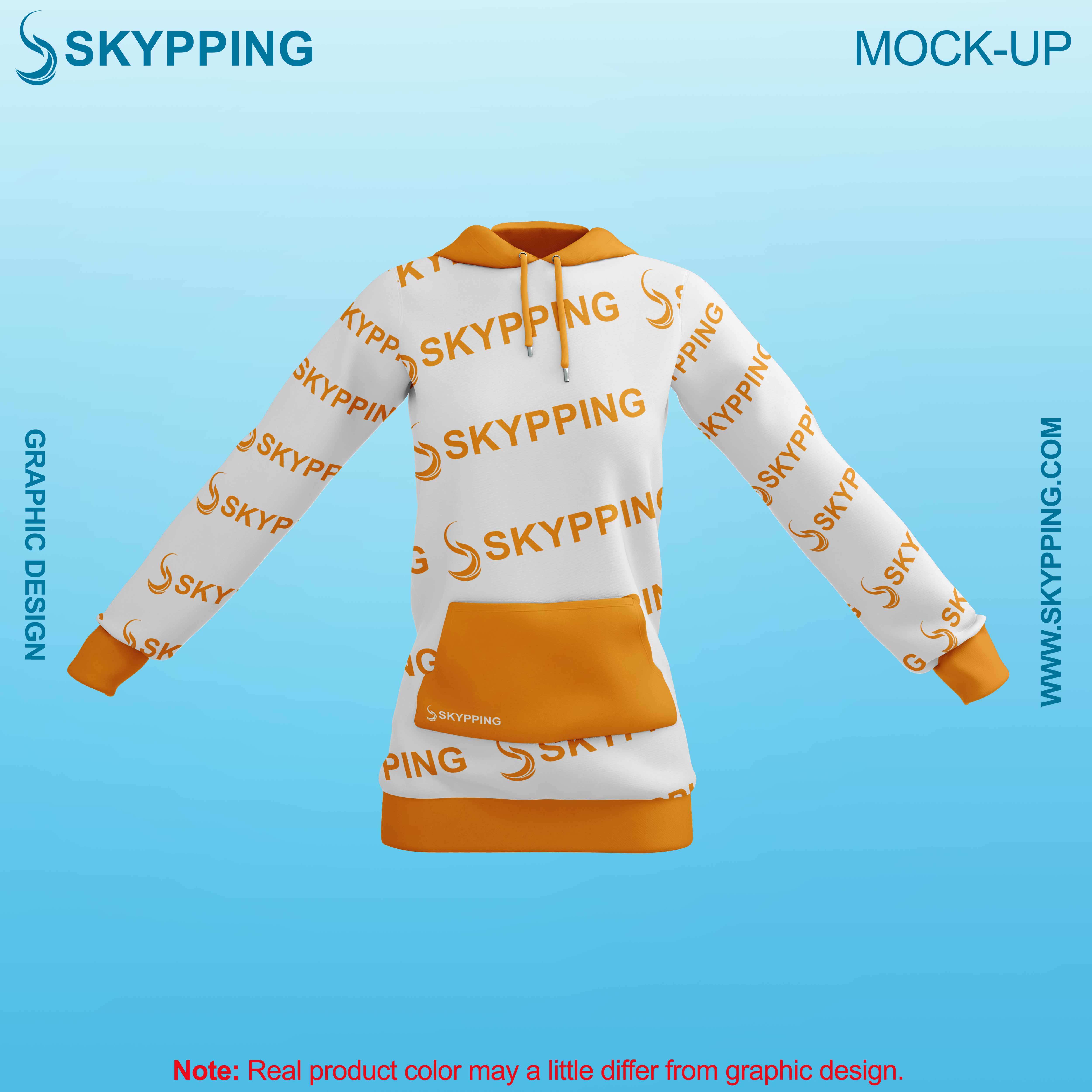 White Combo Pull Over Hoodie with Kangroo Pockets for Women